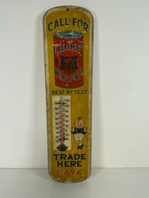 Calumet Wood Advertising Thermometer with Kewpie