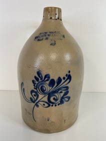 New York Stoneware Fort Edward Decorated Jug
