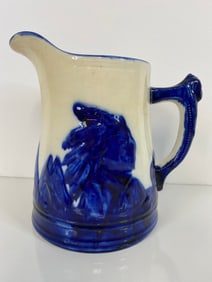 Sleepy Eye Blue Rim Pottery Stoneware Pitcher
