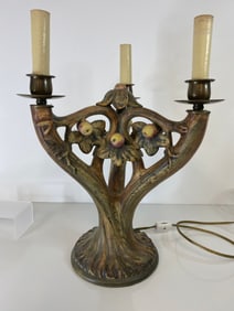 Weller Pottery Woodcraft 3 Light Lamp