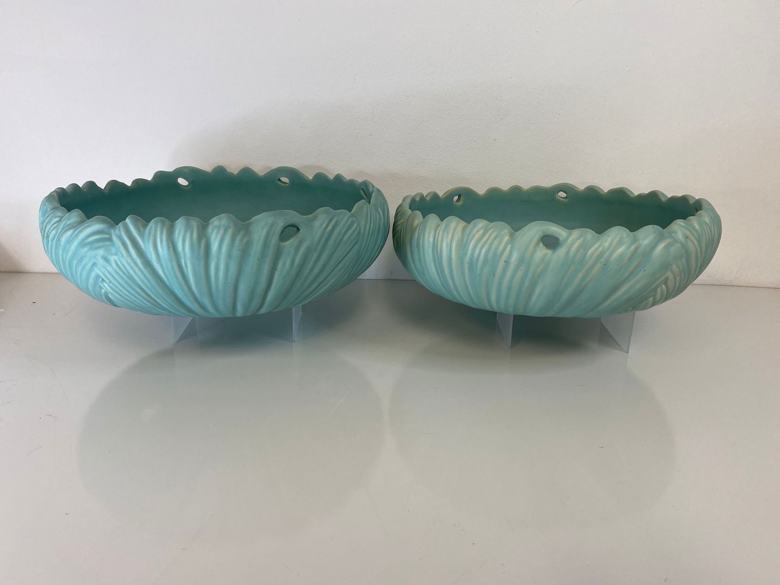 Pair of Weller Pottery Centerpieces (1 of 2)