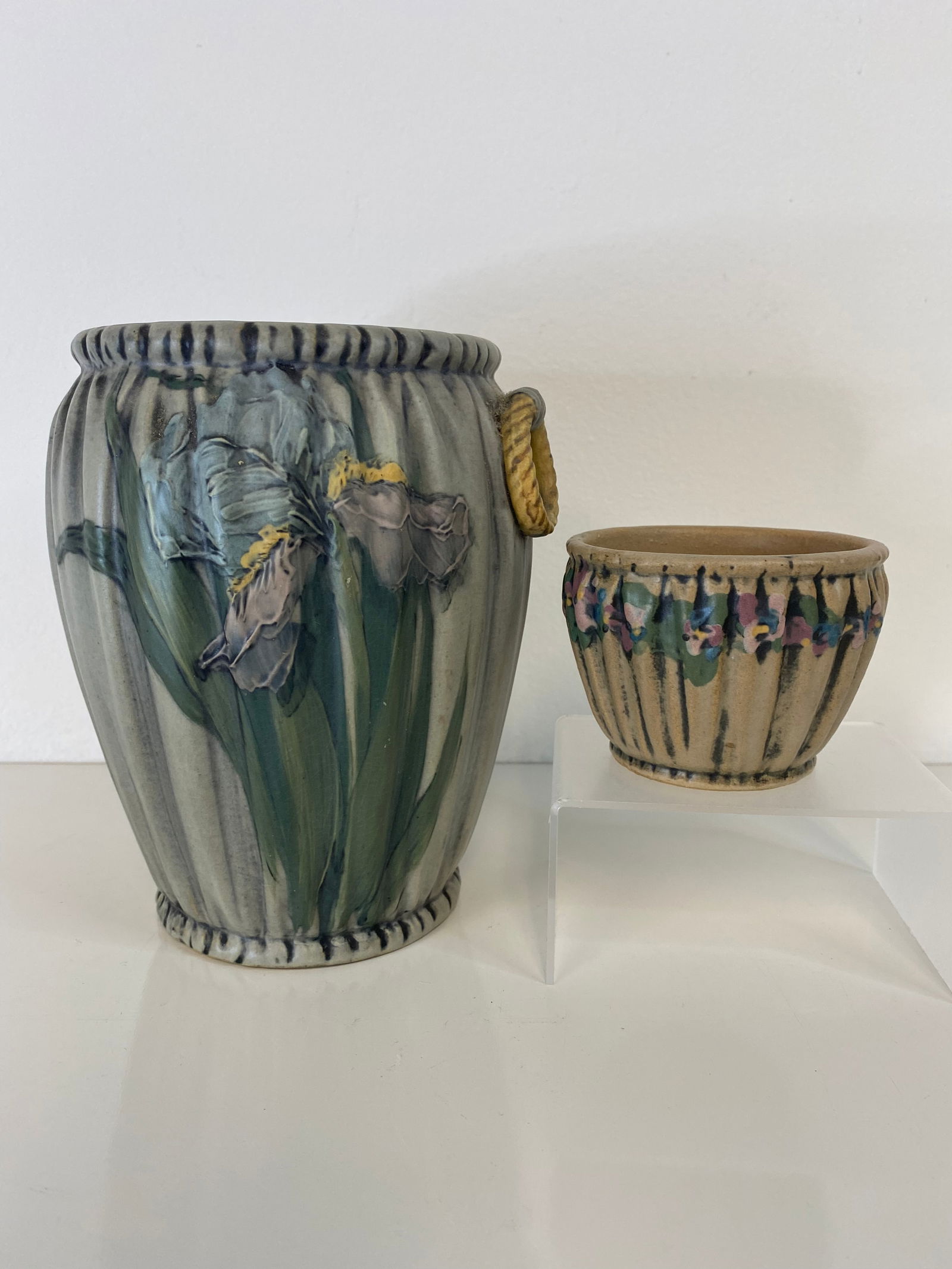 2 Pieces of Weller Pottery 1 drapery 1 louella (1 of 2)