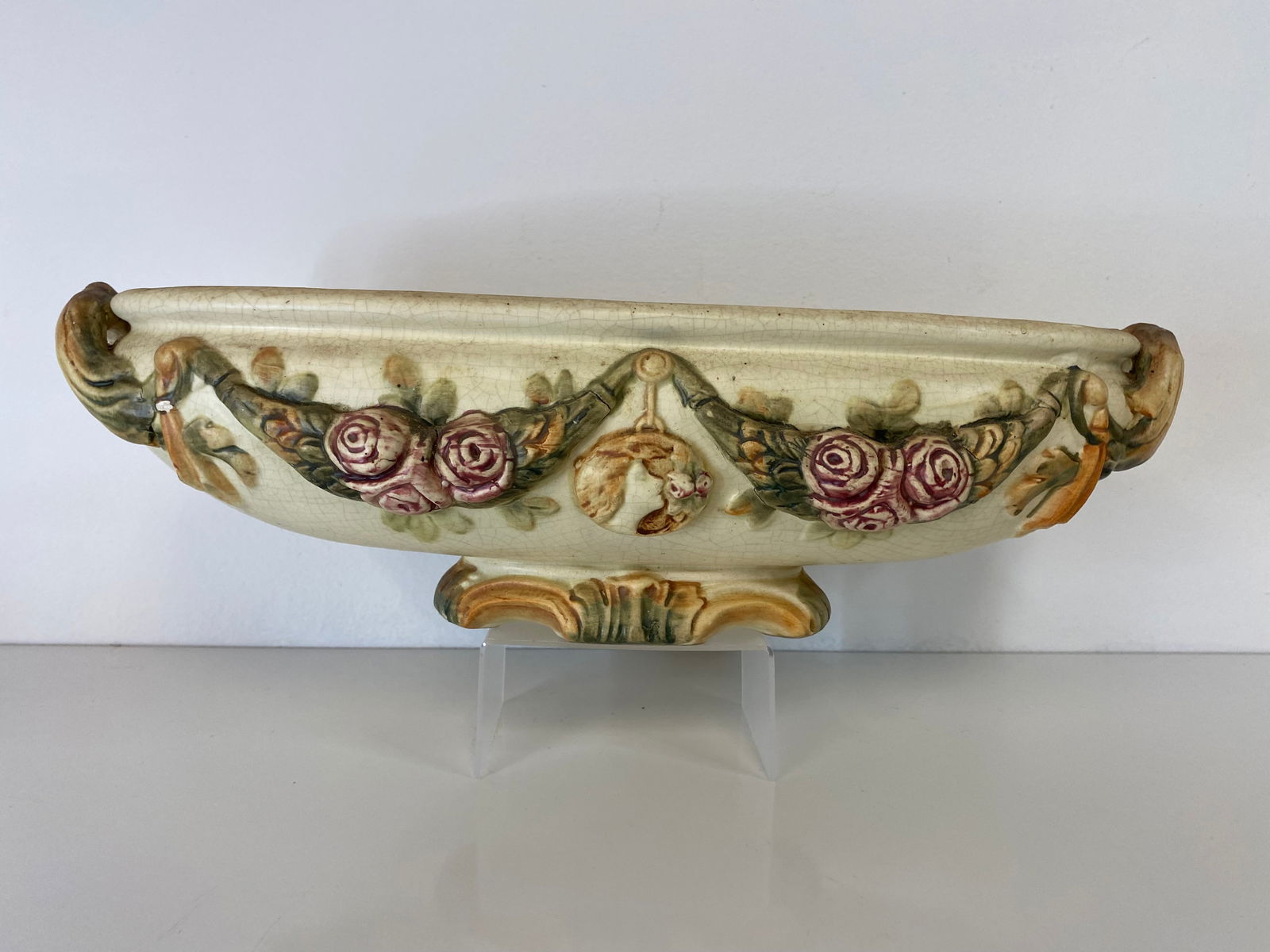 Weller Pottery Roma: this centerpiece measures 16" long