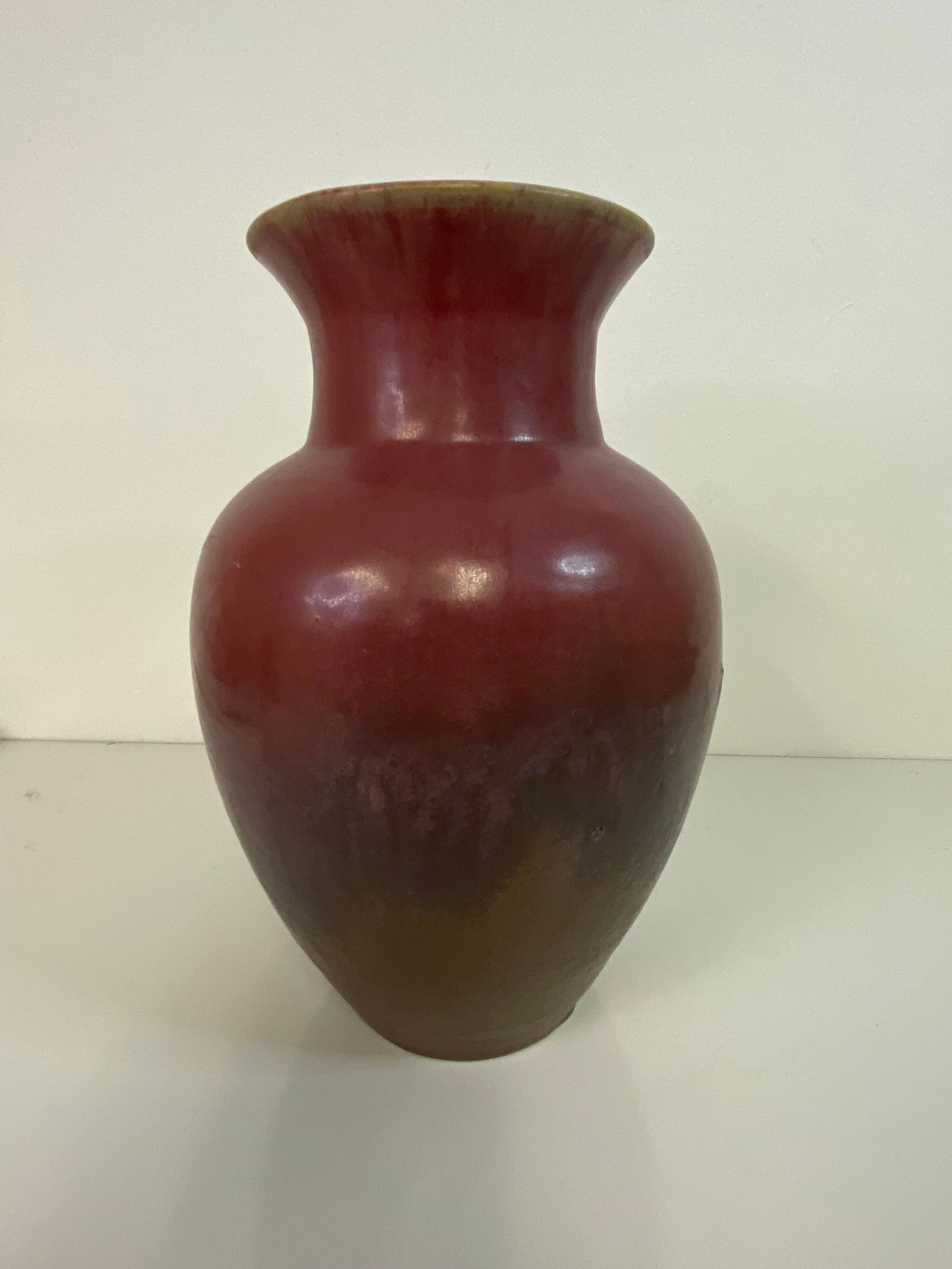 Fulper Pottery: 11 5/8" tall with a flared rim . Very attractive piece