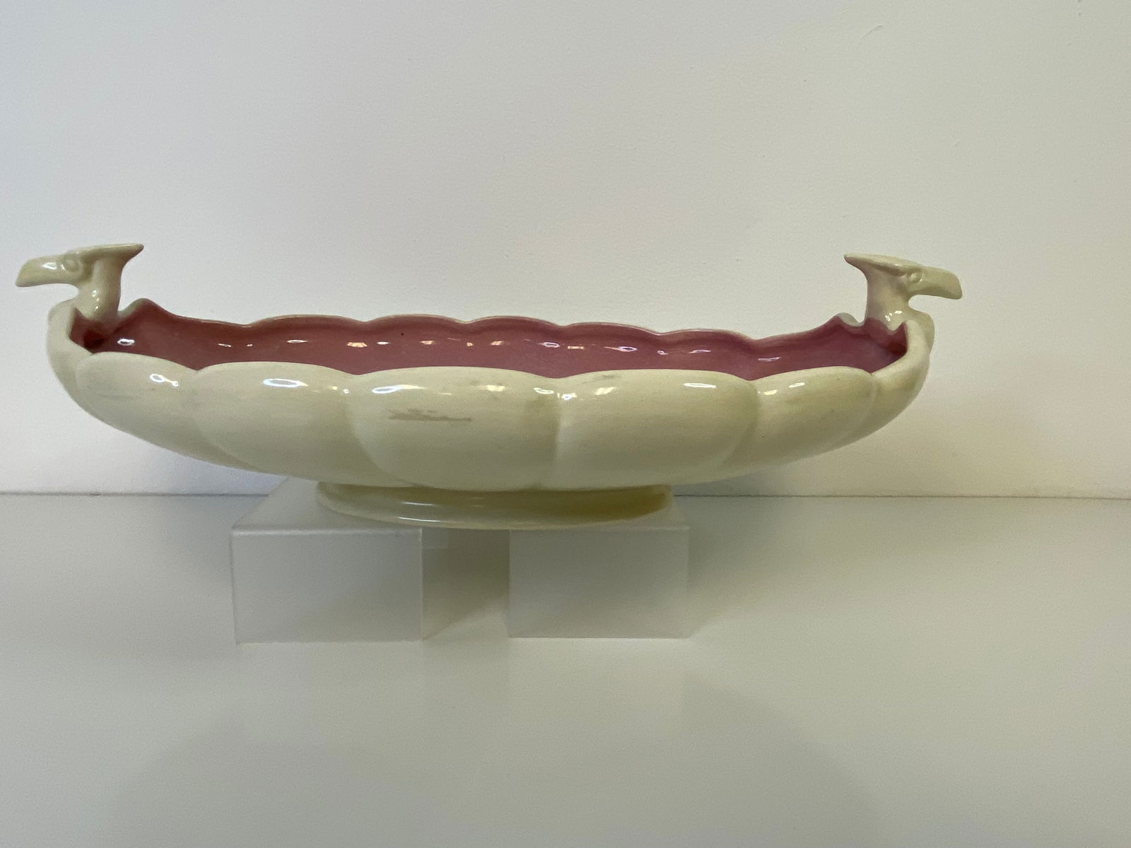 Cowan Pottery: Large tray featuring bird handles at almost 17" wide