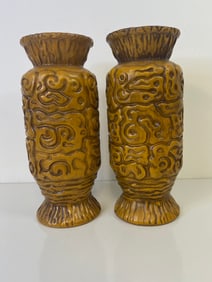 Pair Haeger Pottery Tiki
