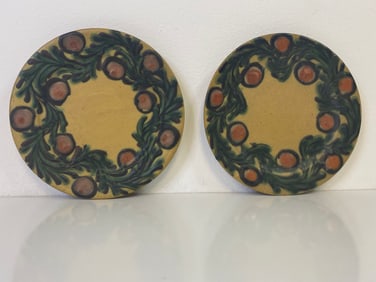 Pair Denmark Kahler Pottery Plates