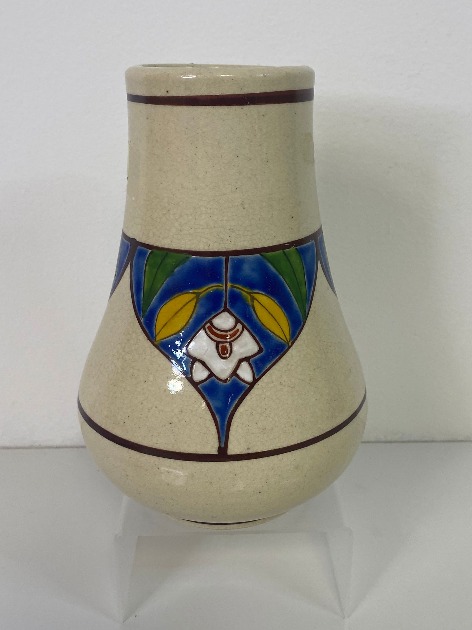 American Satsuma vase: Most likely done in the 1920"s this 7 1/2" vase has a nice carved decoration all the way around