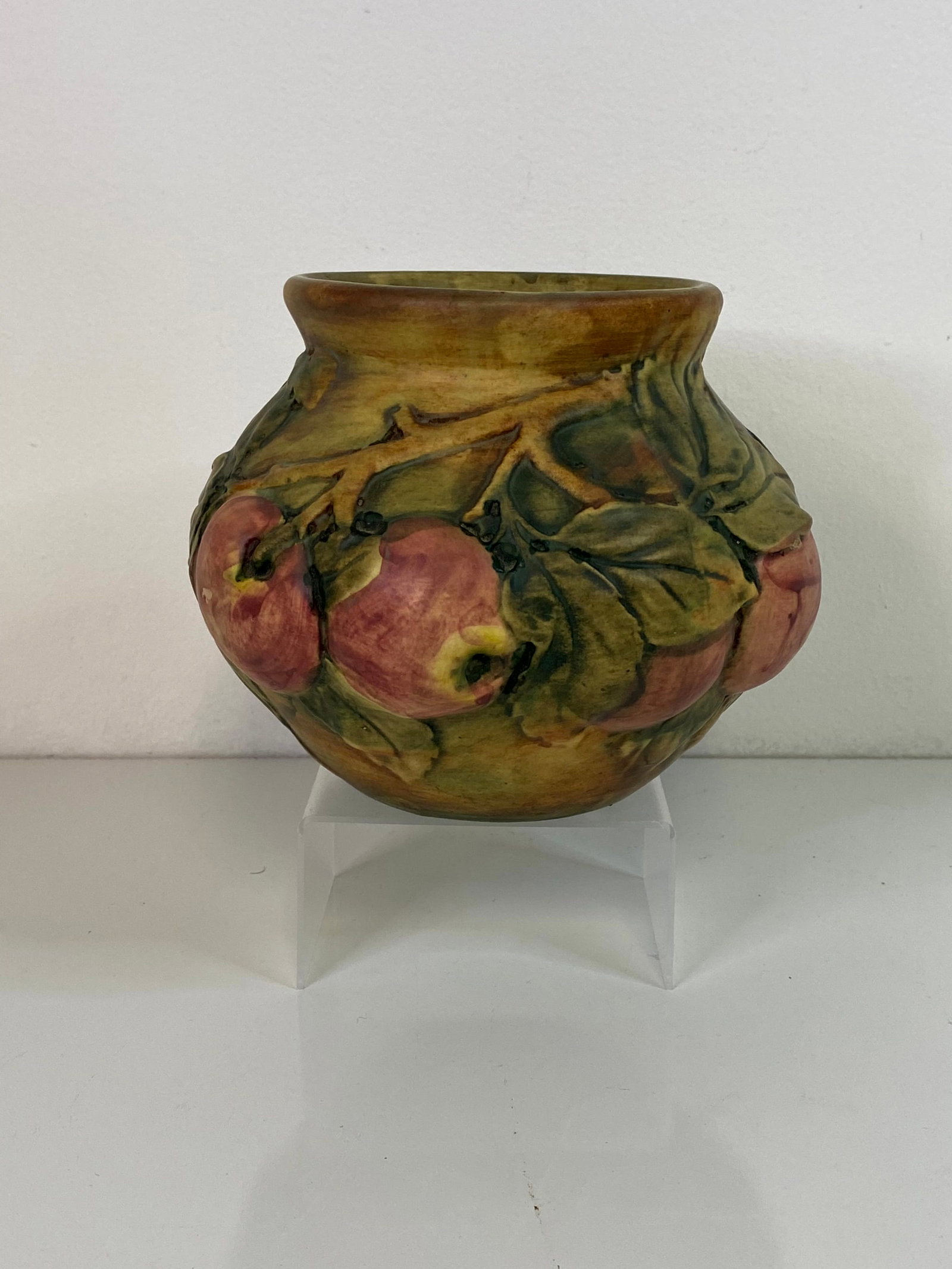 Weller Pottery Baldwin: 7" wide with apple decoration