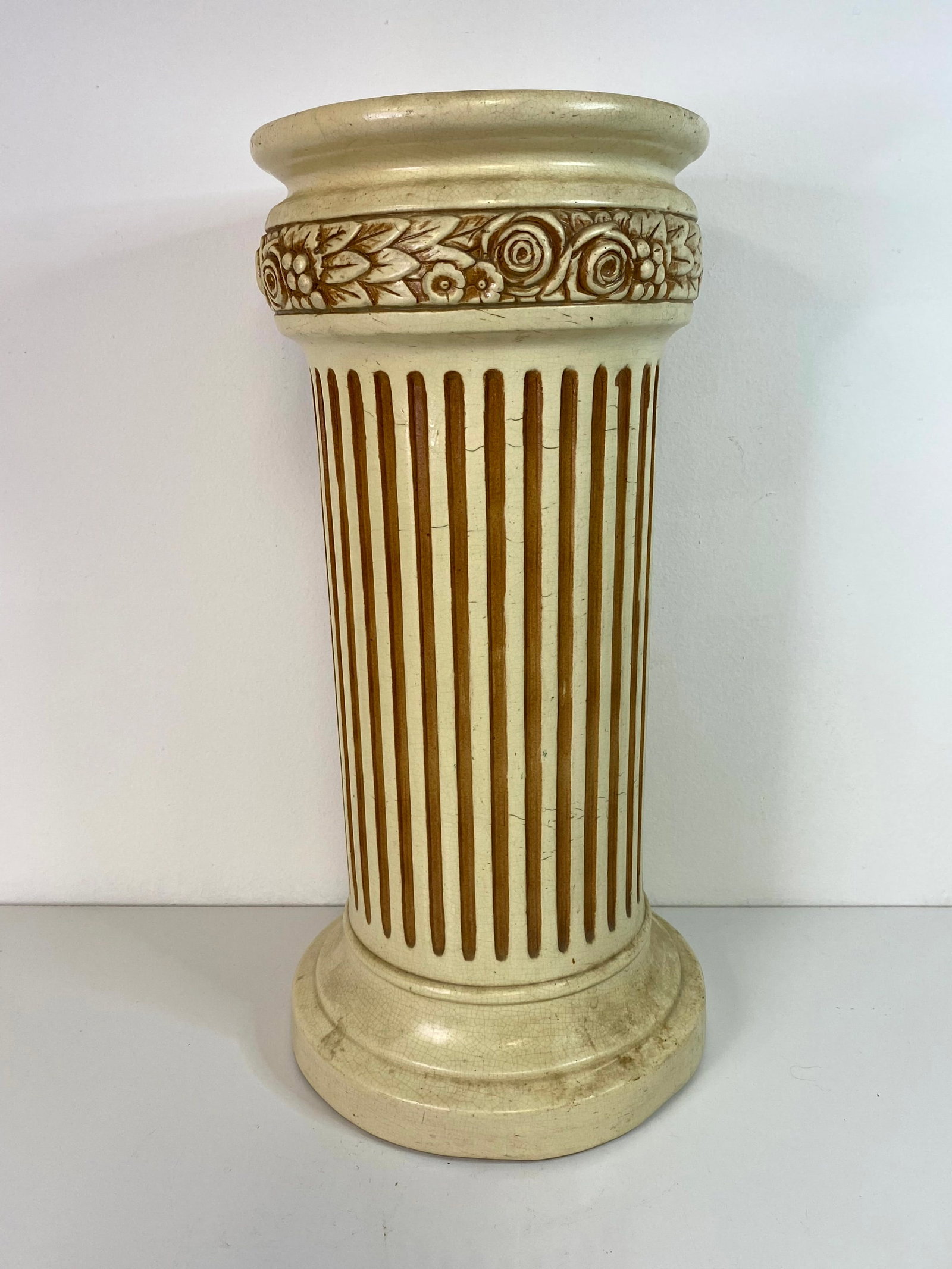 Weller Pottery Ivory: Pedestal measuring 20" tall