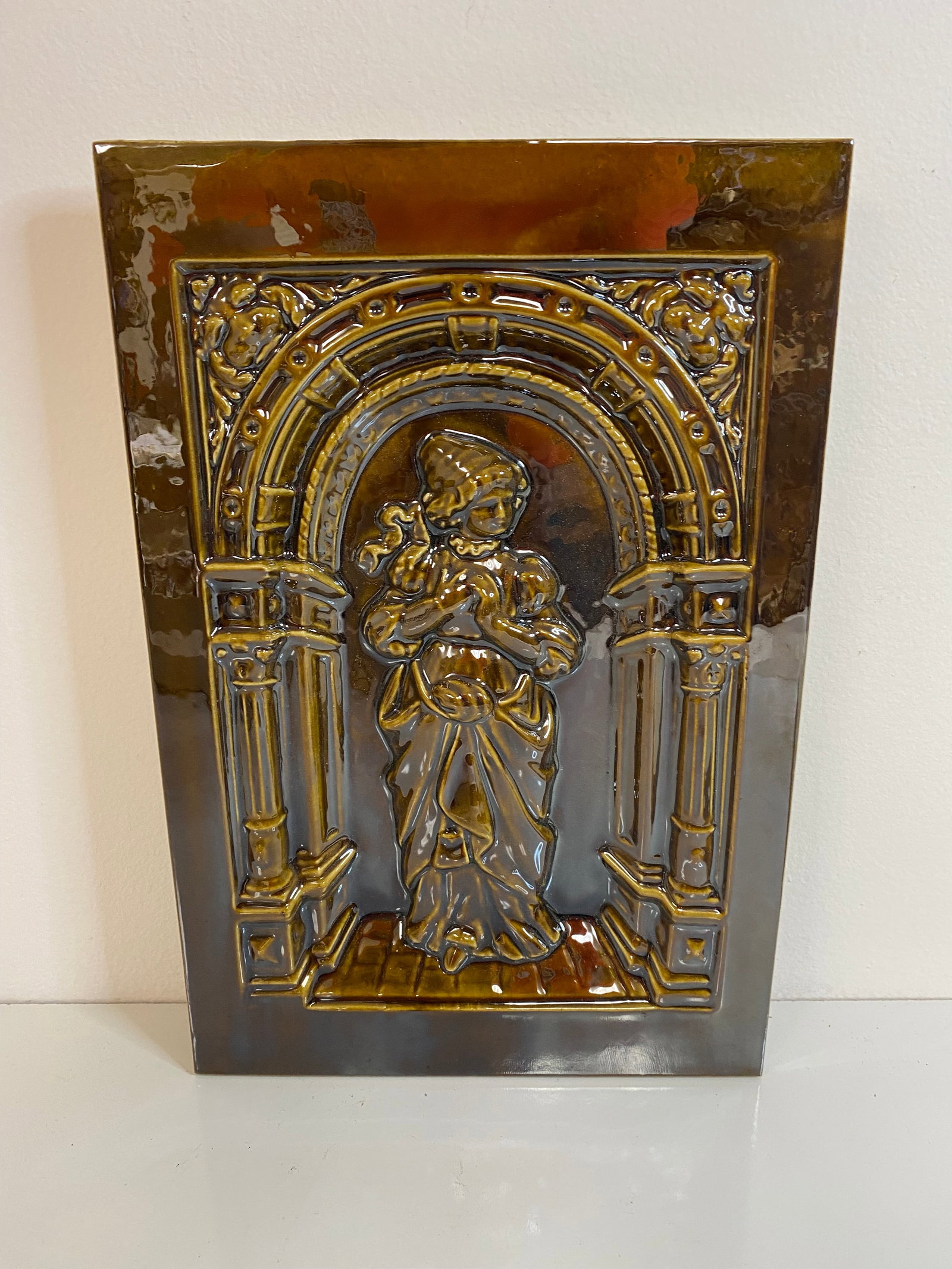 Studio Pottery Plaque MCM: Not sure of the maker on this but it is a interesting piece obvious quality. 13 1/2" tall