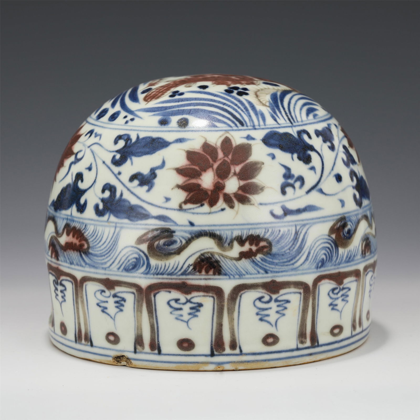 A CHINESE BLUE AND WHITE UNDERGLAZED RED PORCELAIN (1 of 10)