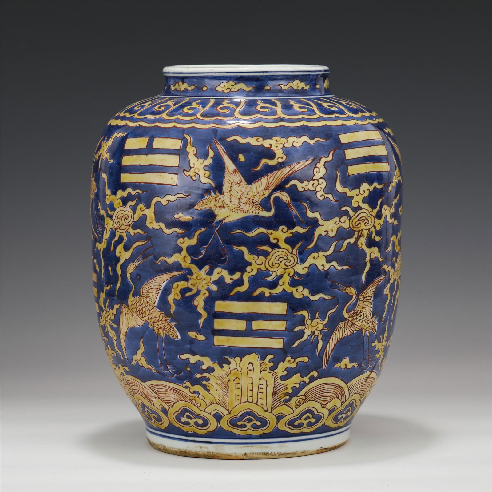 A CHINESE BLUE GROUND GLAZE COPPER RED PORCELAIN (1 of 10)