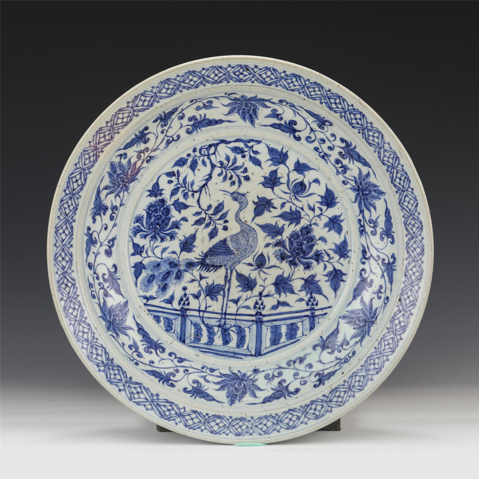 A CHINESE BLUE&WHITE PORCELAIN PLATE /YUAN DYANSTY (1 of 9)