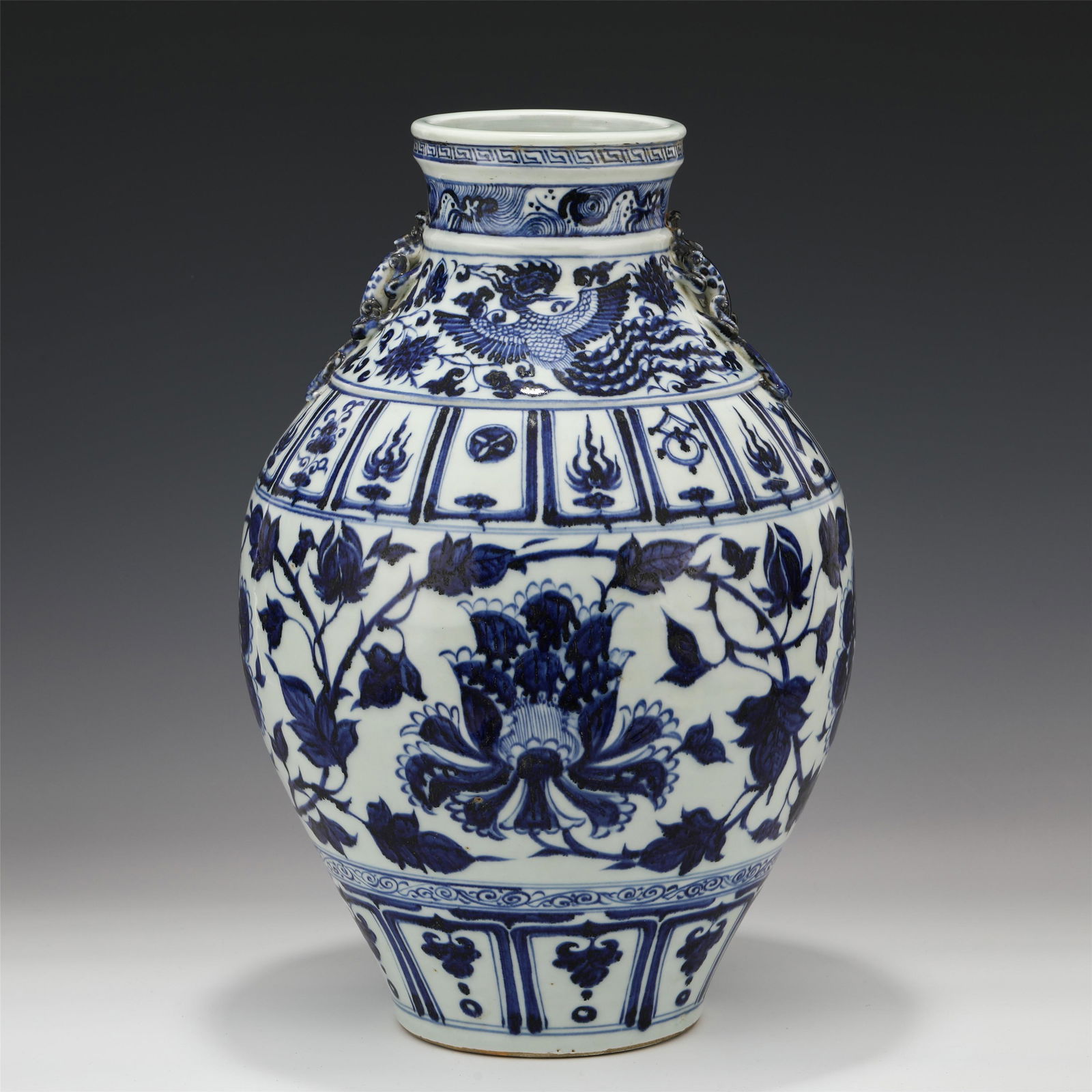 A CHINESE BLUE&WHITE PORCELAIN JAR//YUAN DYANSTY (1 of 9)