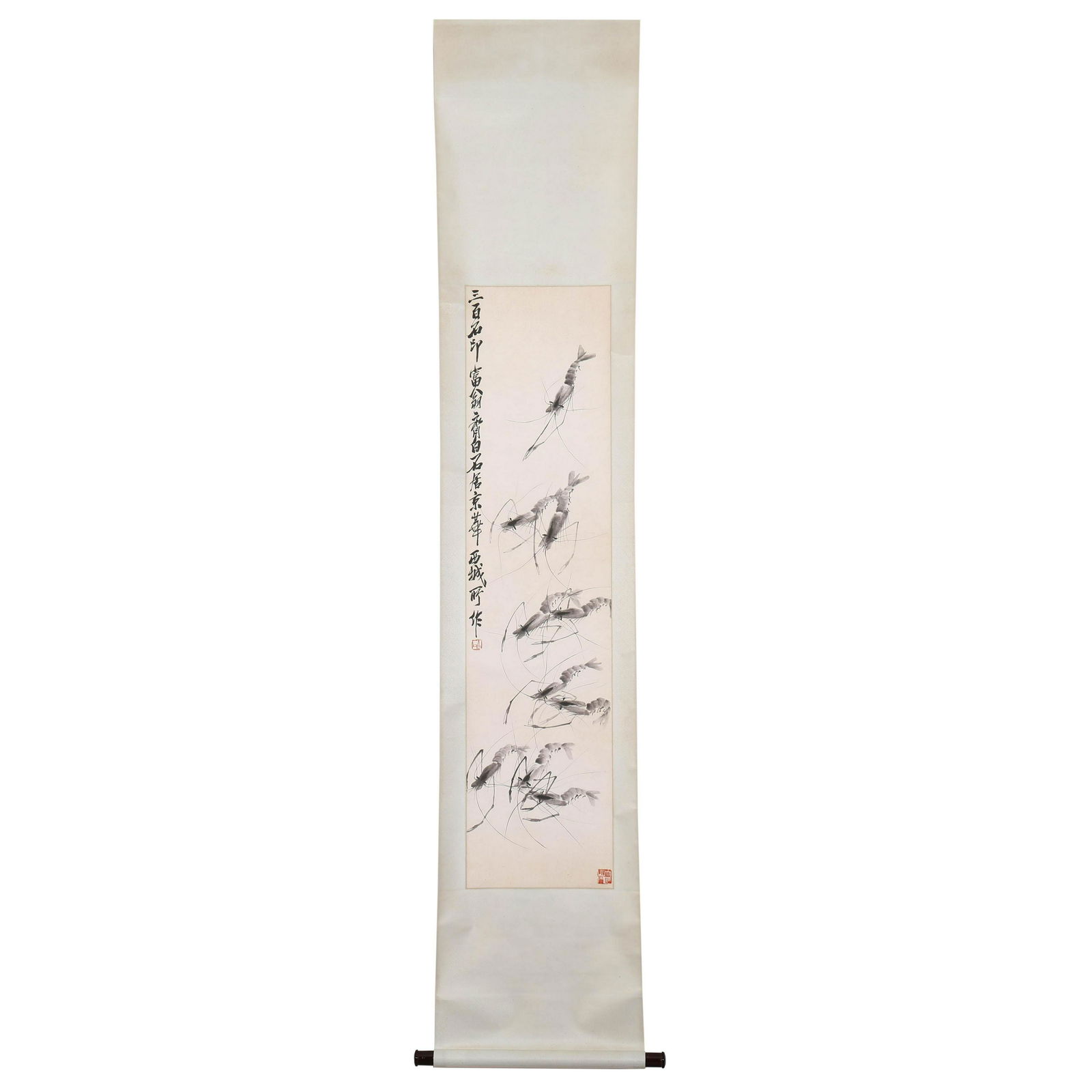 CHINESE INK PAINTING OF TEN SHRIMPS PLAYING (1 of 7)