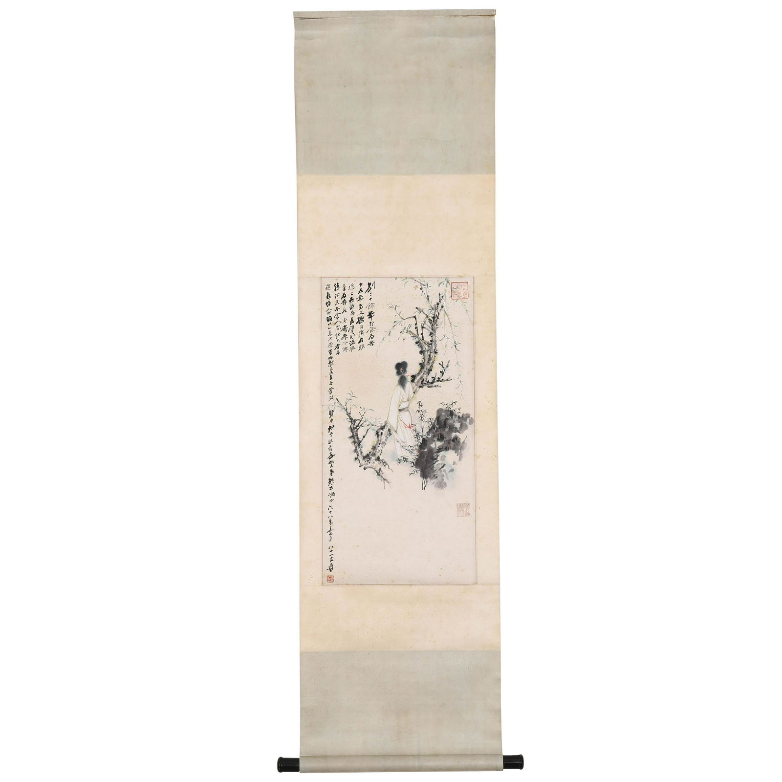 CHINESE PAINTING FIGURE OF LADY UNDER THE TREE & (1 of 7)