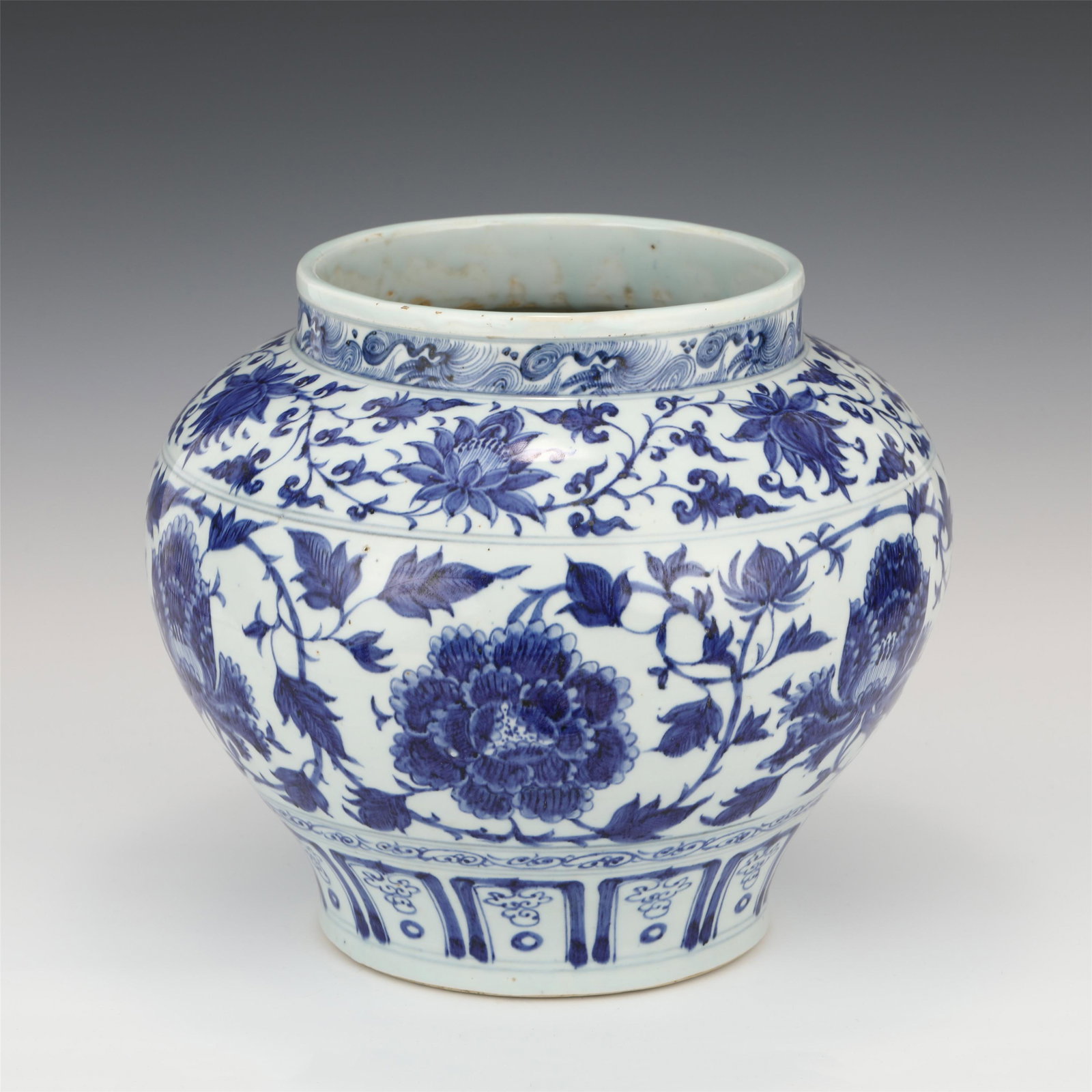 A CHINESE BLUE&WHITE PORCELAIN JAR/YUAN DYNASTY (1 of 9)