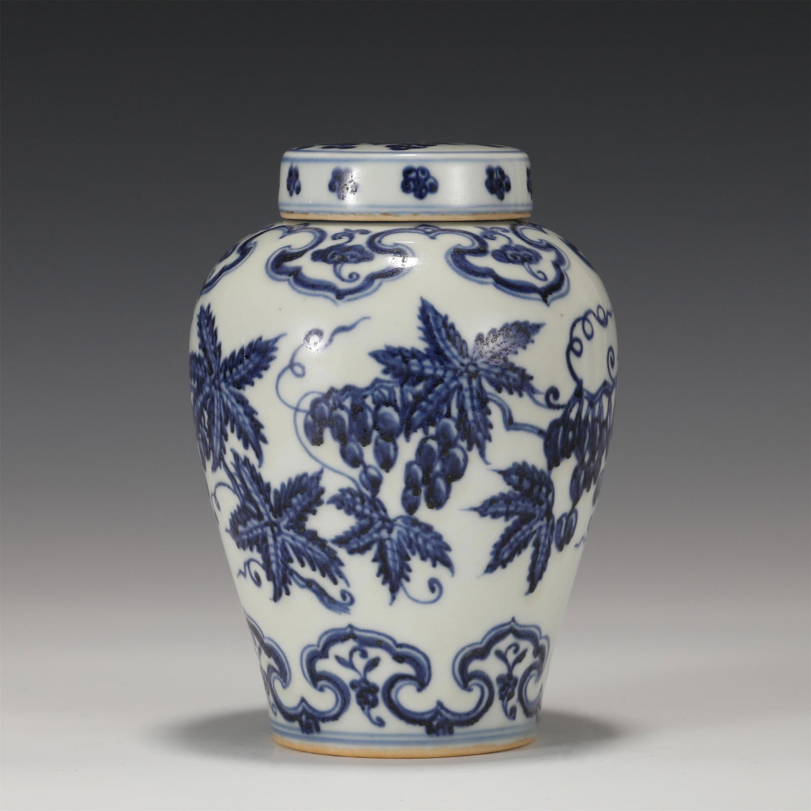 A CHINESE BLUE AND WHITE PORCELAIN LIDDED JAR (1 of 9)
