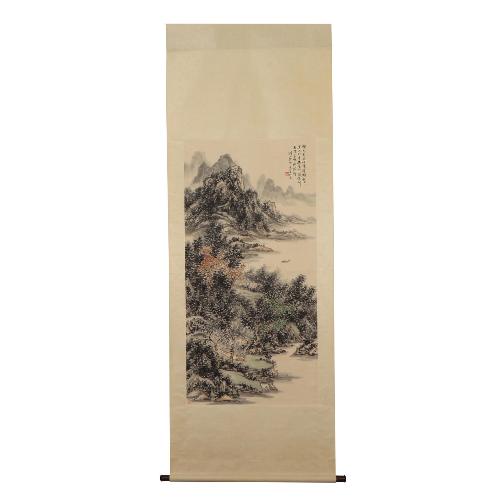 A CHINESE PAINTING OF MOUNTAINS LANDSCAPE (1 of 7)