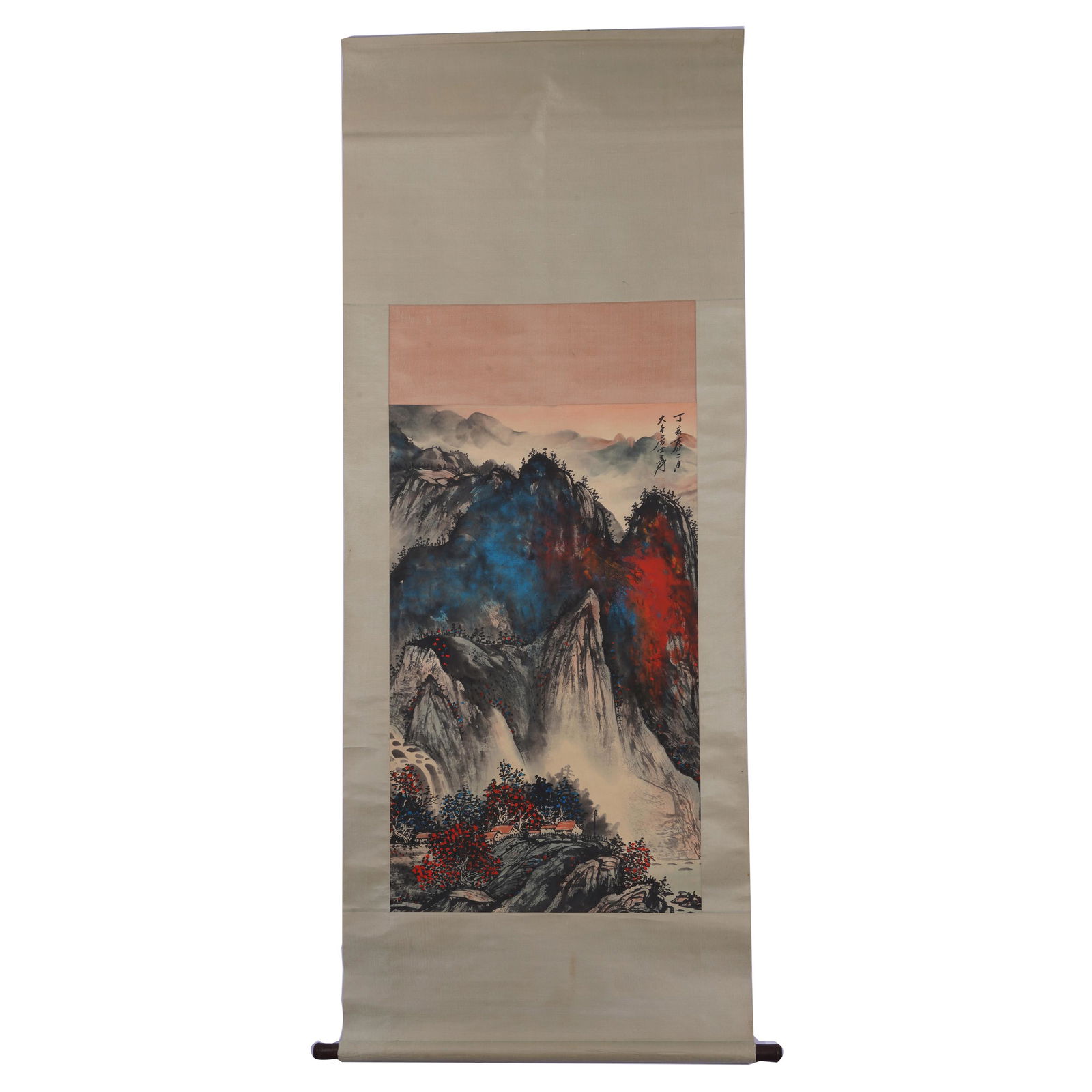 A SCROLL PAINTING OF MOUNTAINS LANDSCAPE,SIGNED ZHANG DAQIAN (1 of 5)