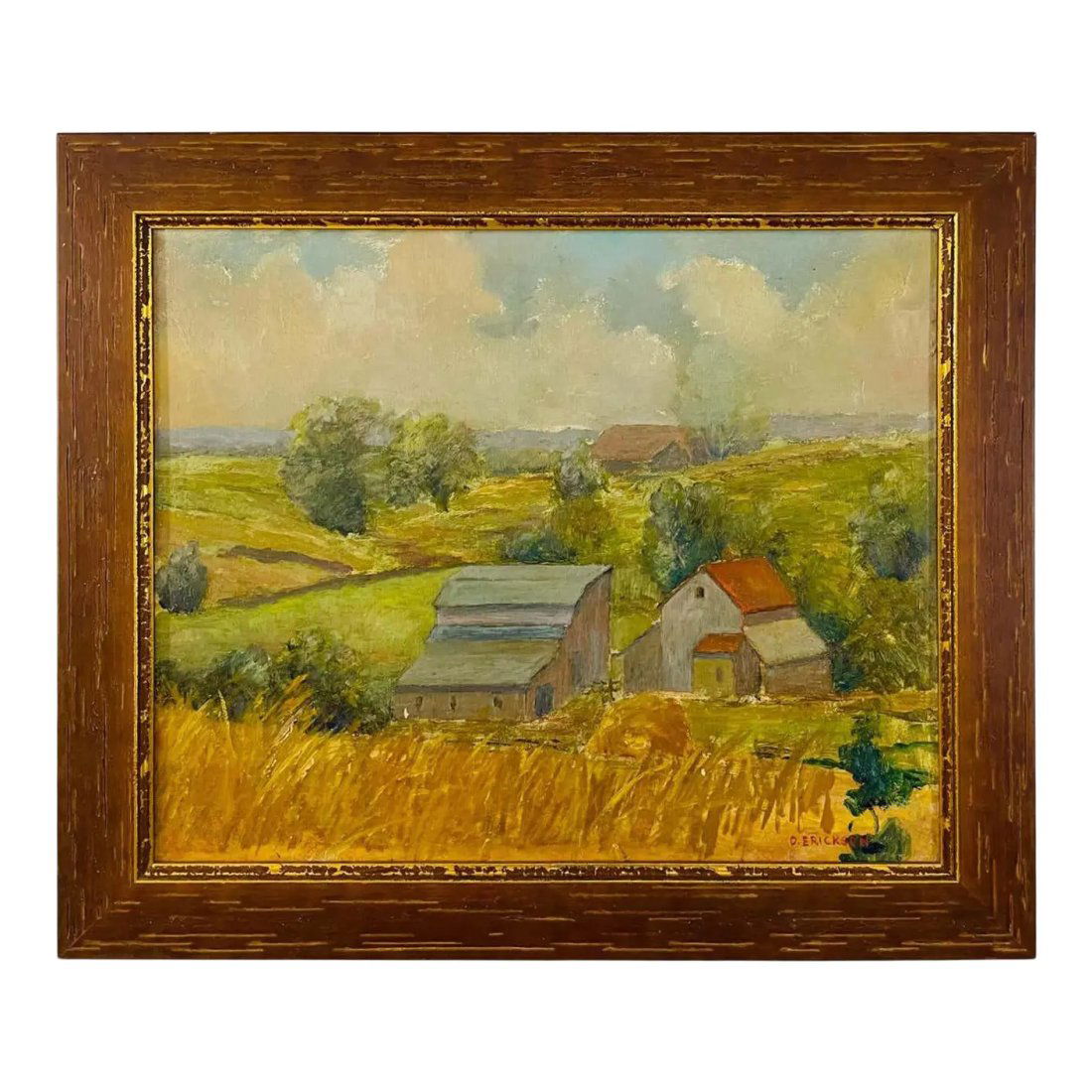 Landscape Oil on Board Painting Signed O.Erickson (1 of 10)