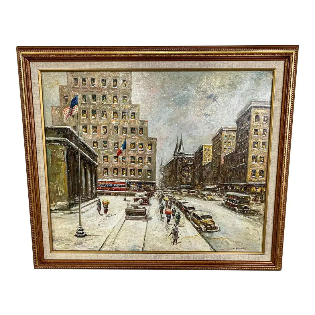 Signed and Framed Oil on Canvas New York Cityscape Painting (1 of 6)