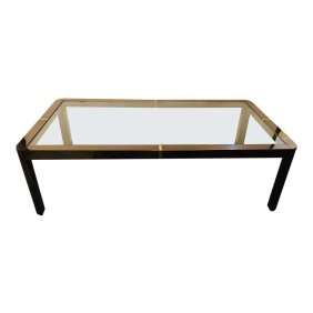 Modern Brass, Metal and Glass Coffee/Low Table