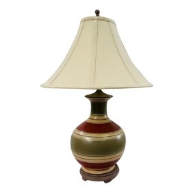 Mid-Century Ceramic Hand Painted Table Lamp