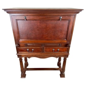 Traditional Style Mahogany Wine Bar Secretary Cabinet by South Cone Trading Co