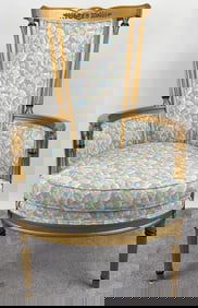 19th Century French Louis XVI Style Wingback Chair