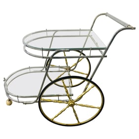 Mid-Century Modern Two-Tier Bar or Tea Serving Cart