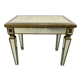A Hollywood Regency Style Eglomise Mirrored Side Table
