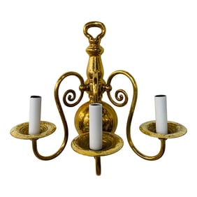 Georgian Brass Three Light Wall Sconce