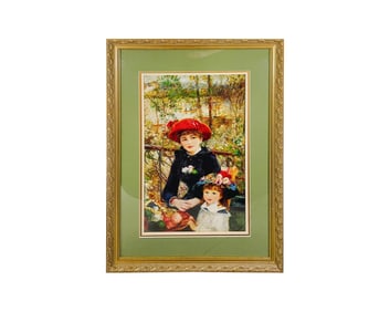 Impressionistic "Two Sisters on the Terrace" Print After Pierre-August Renoir
