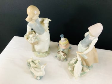 LLadro Porcelain Figurines, a Set of 4