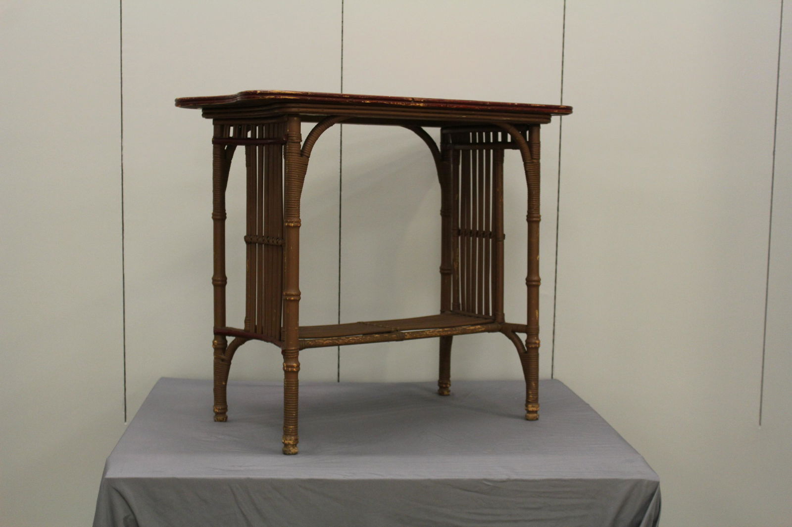 Adirondack style painted bamboo side table (1 of 4)