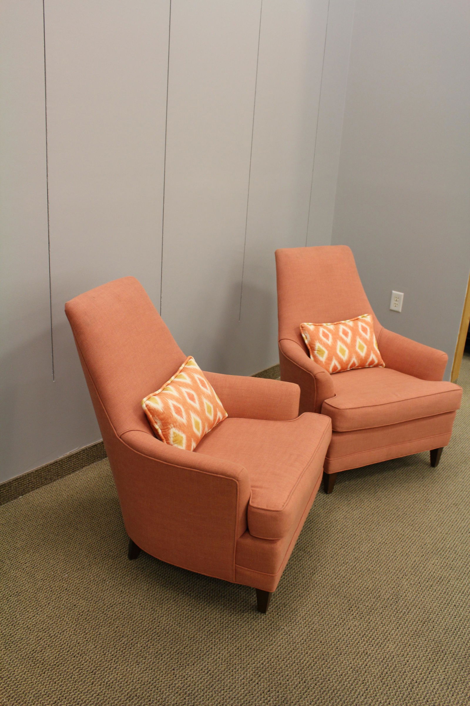 Pair contemporary upholstered lounge chairs (1 of 4)