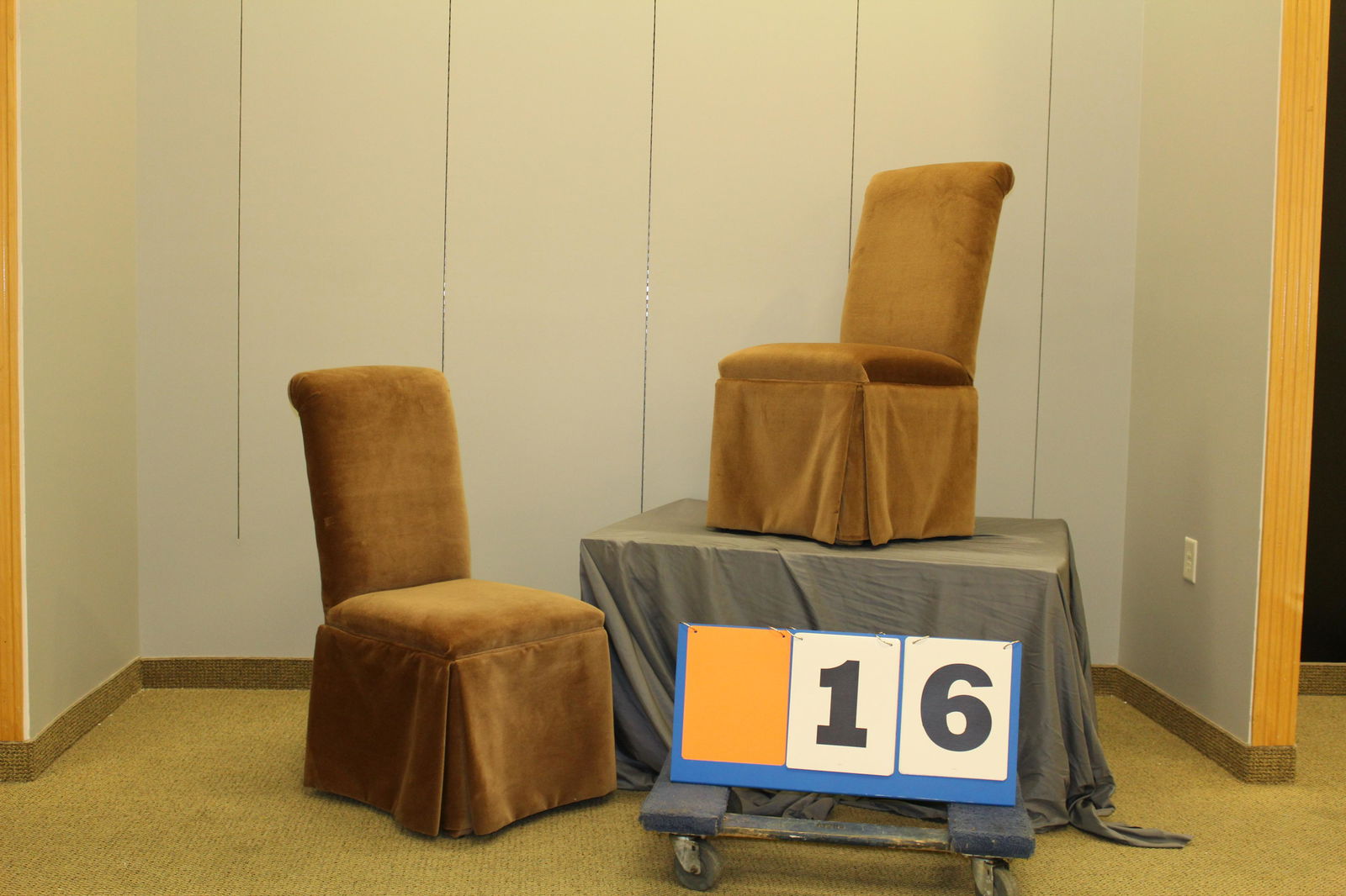 Mitchell Gold Pair upholstered skirted dining chairs (1 of 3)