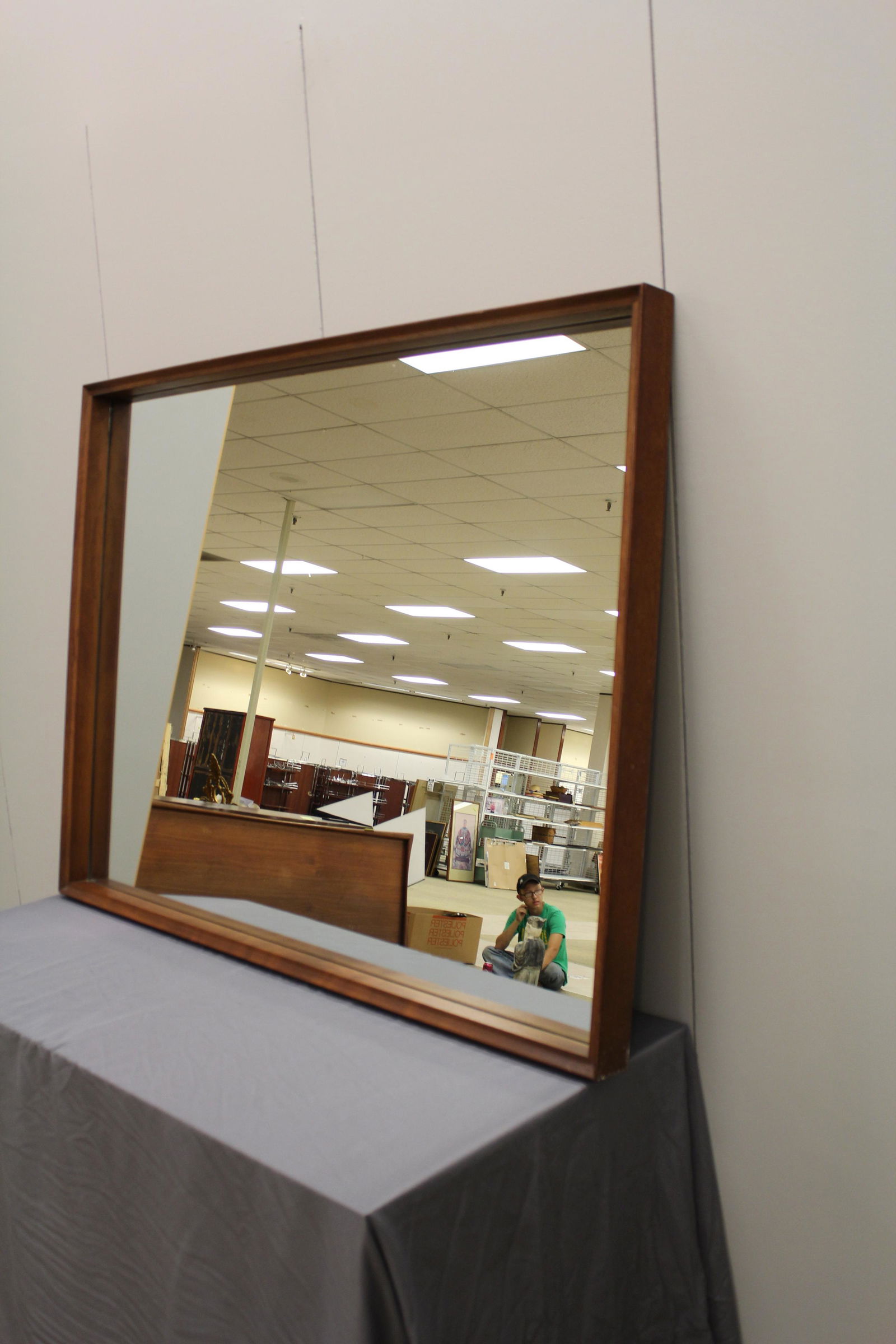 Mid Century Modern Mirror: CONDITION NOTES: possibly by James Robinson MEASUREMENTS: 36" x 48" x 2/ 1/2"