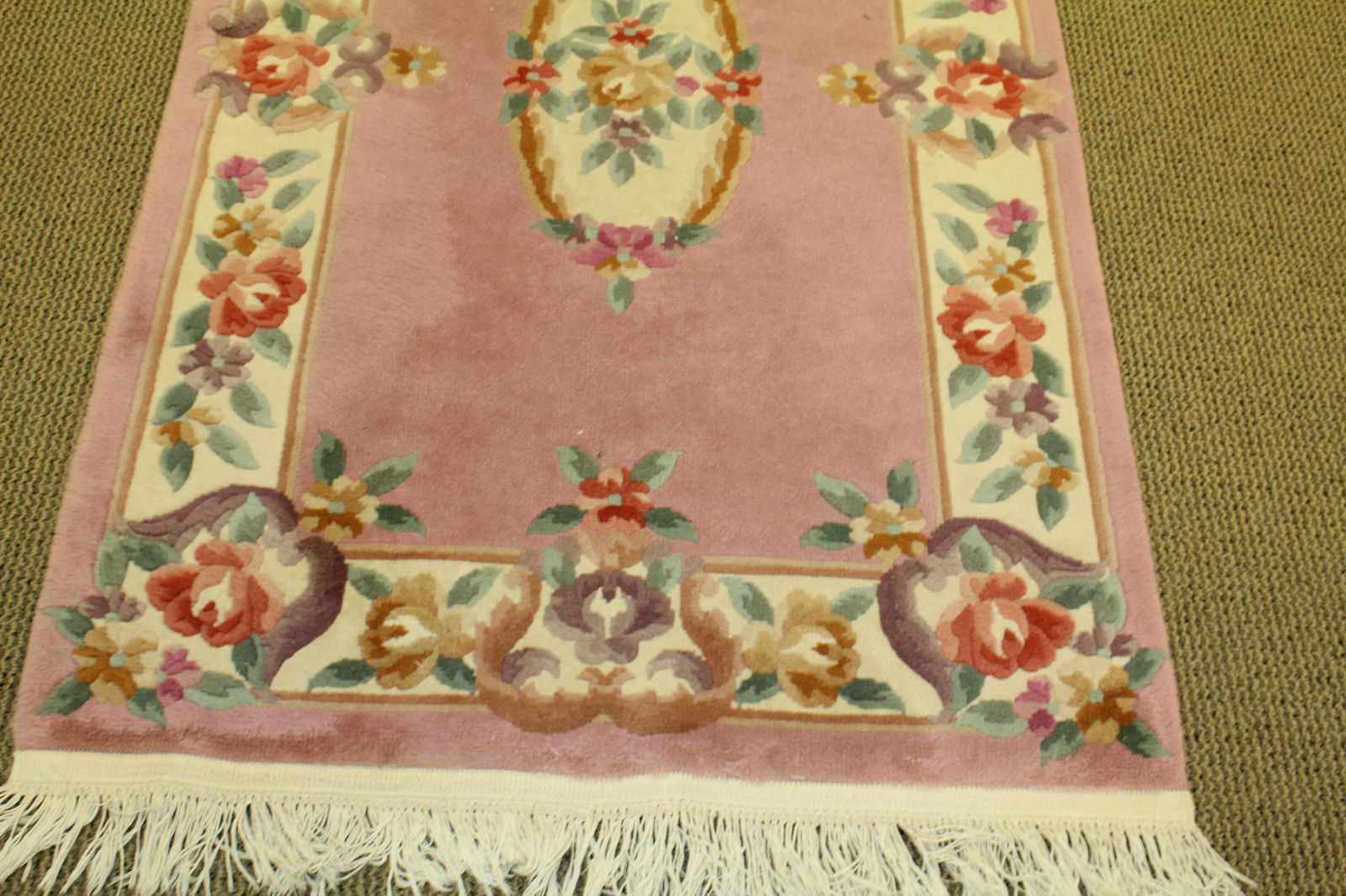 Chinese Wool Carpet Floral Motif (1 of 4)