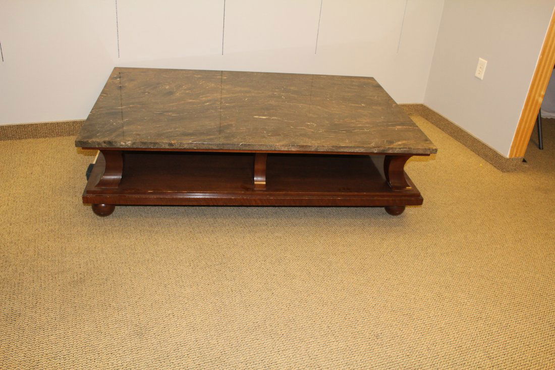 Baker contemporary marble top low coffee table (1 of 7)