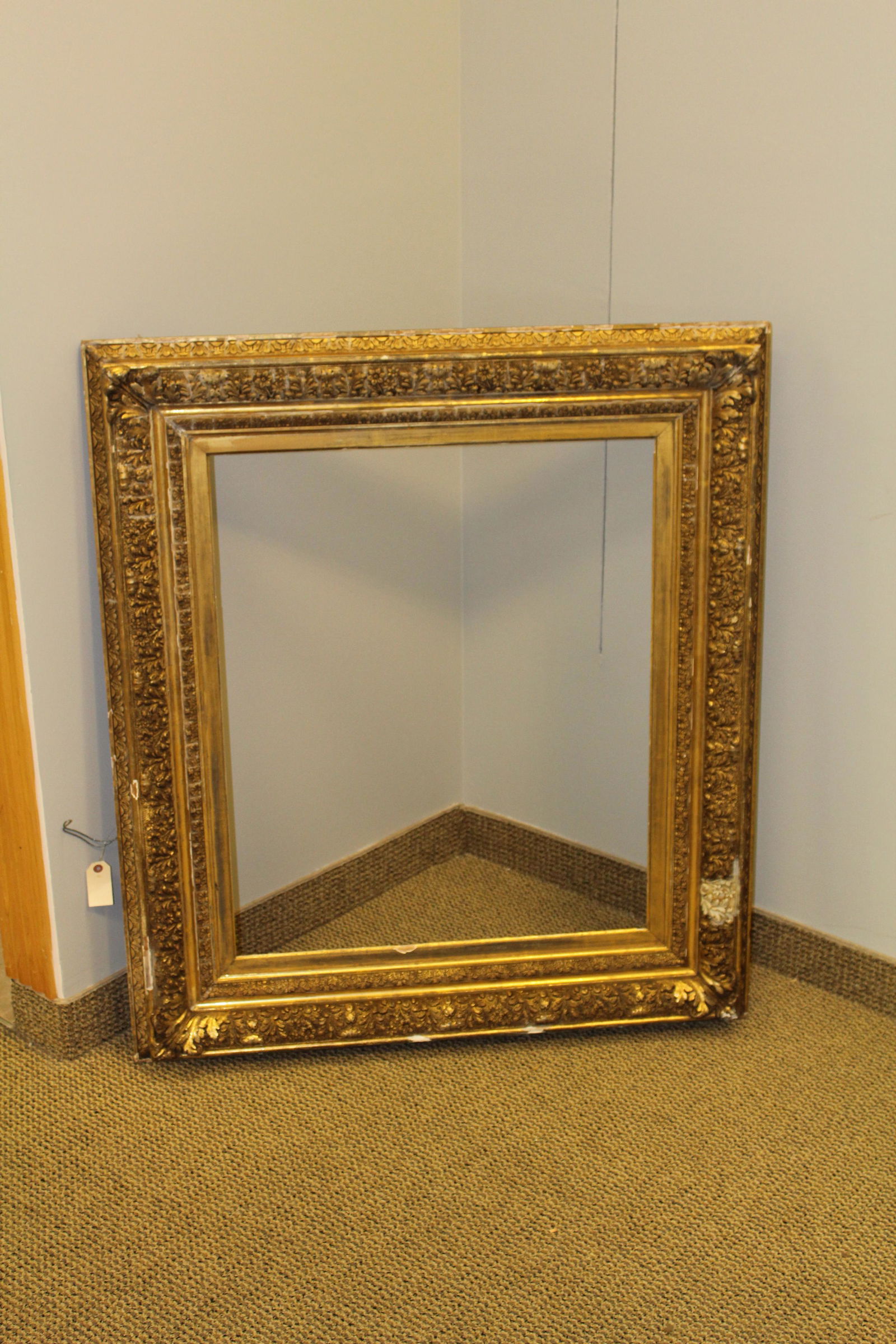 large 19th C.neoclassical carved and gilt gesso Frame (1 of 5)