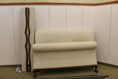 Ralph Lauren King Size Upholstered Sleigh Bed: 55" x 82" x 12"