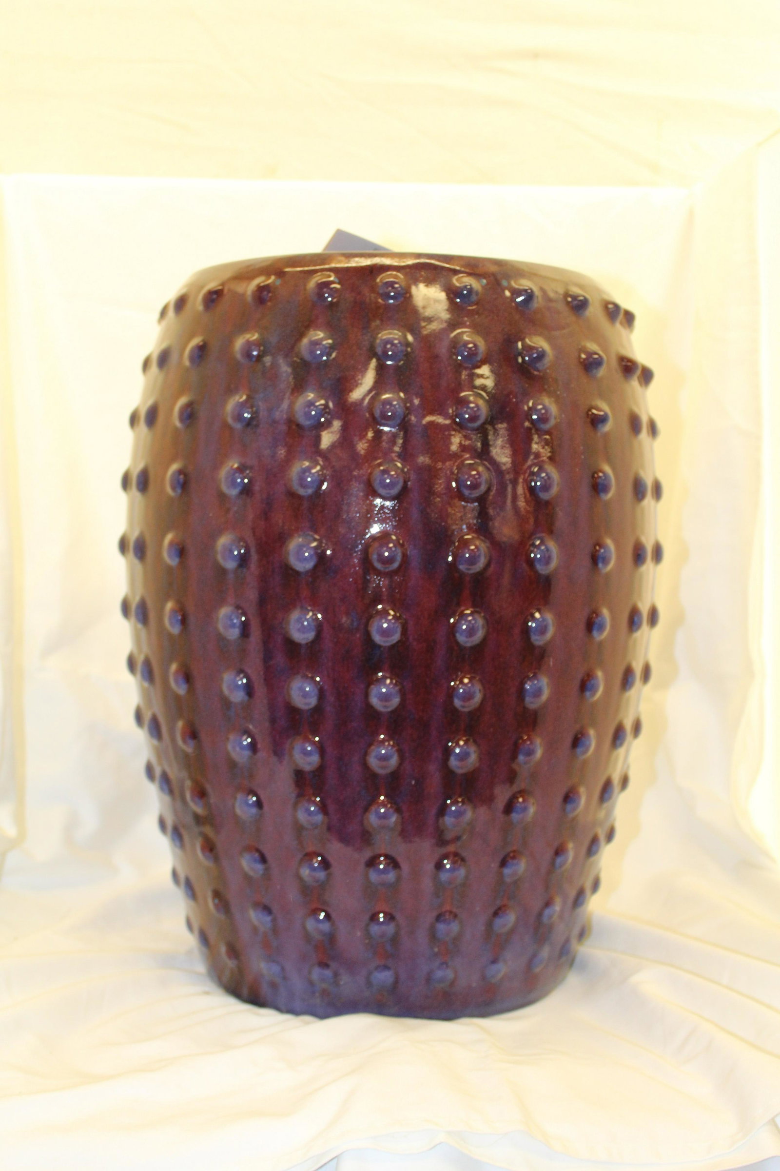 Cont. Eggplant Glazed Garden Seat: 18" x 11.5"