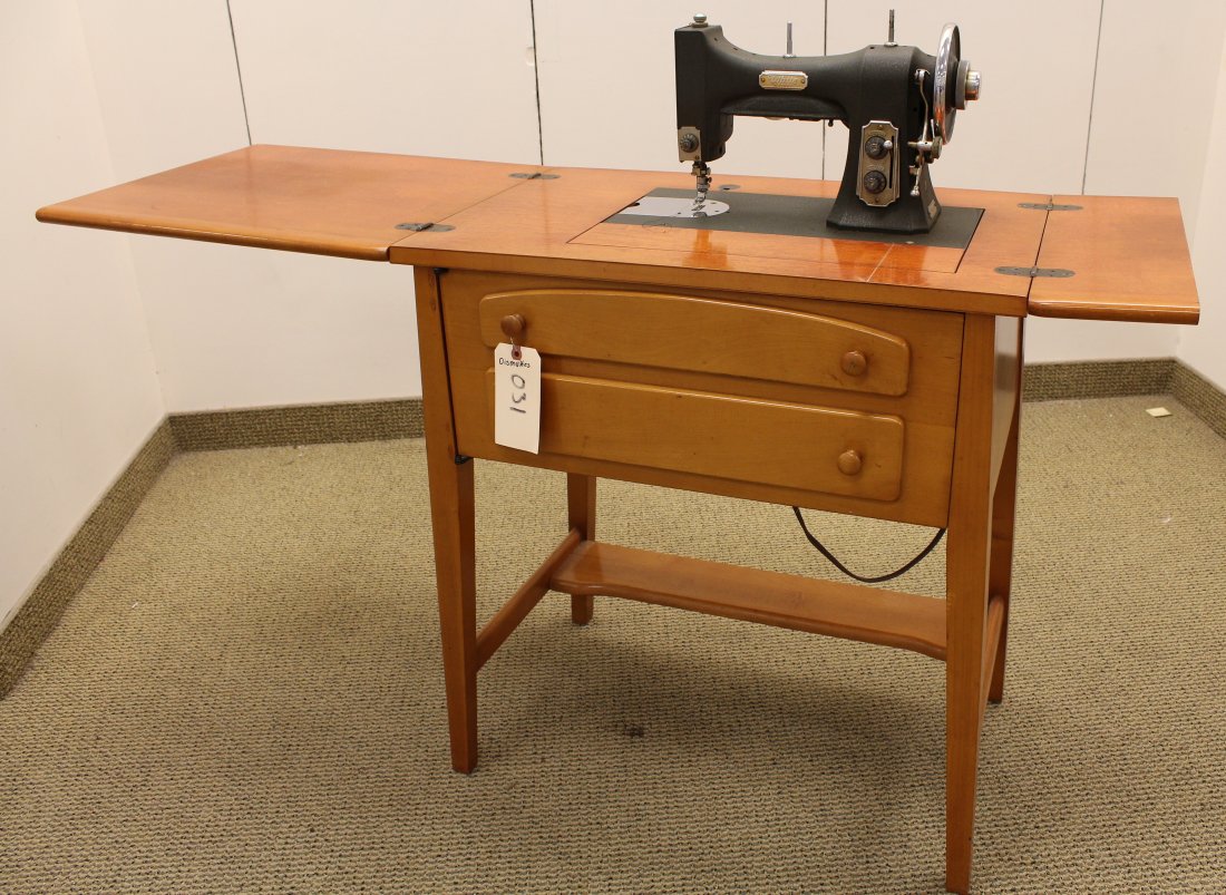 MCM Maple Sewing Cabinet And Chair (1 of 3)