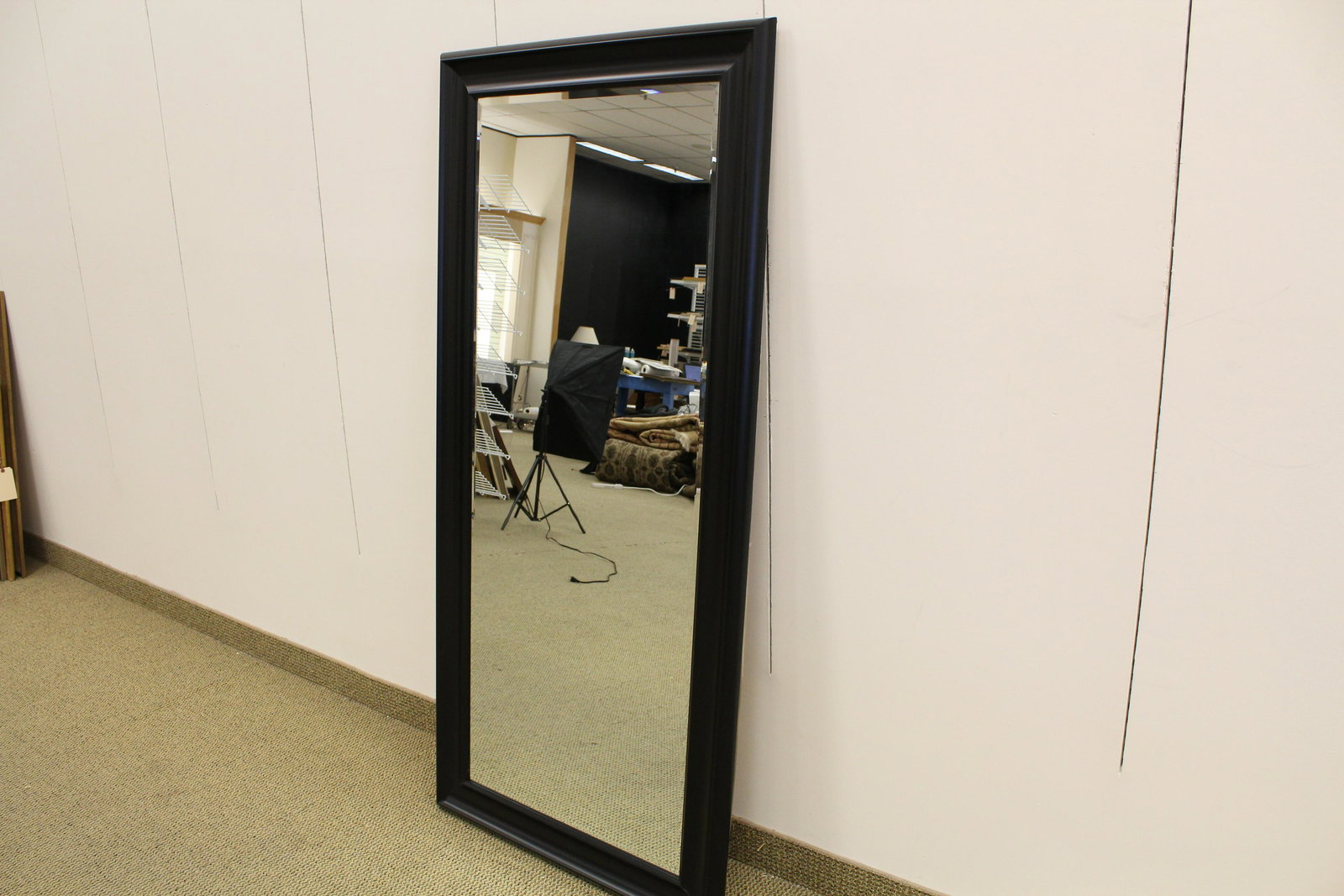 Large Black Frame Floor Mirror (1 of 7)