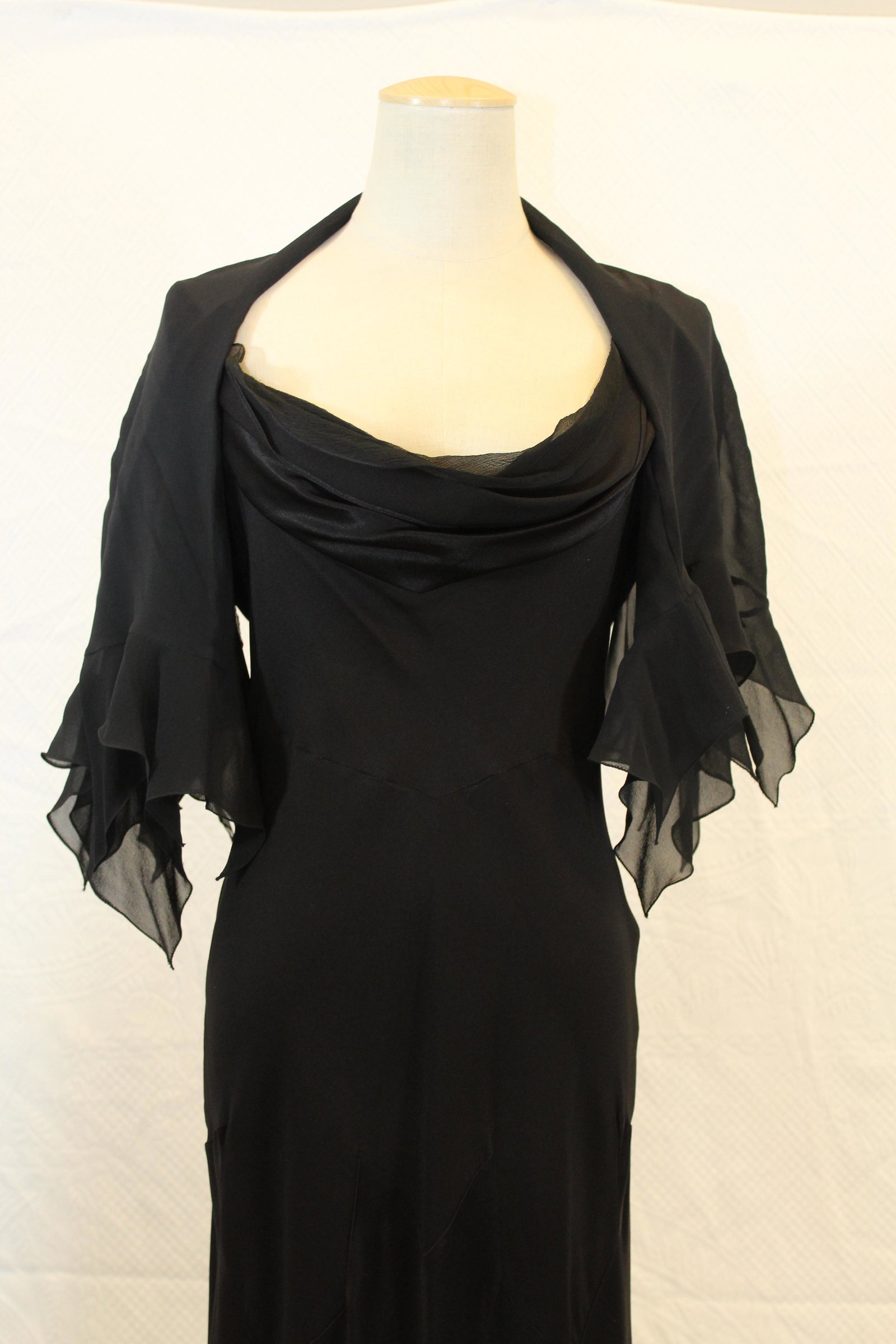 John Galliano Black Slinky Gown (1 of 4)