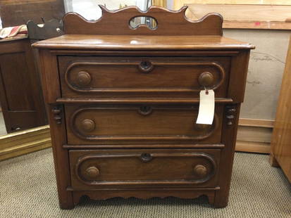 Miniature Child Victorian Chest: Walnut