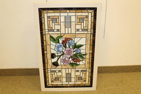 Stained Glass panel With Illuminated Cabinet: Custom made